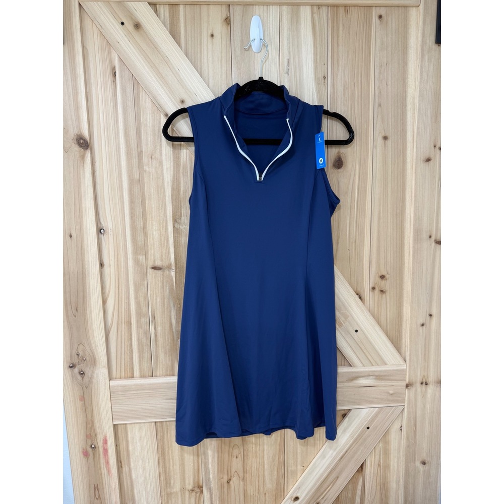 CUGOAO Womens Tennis Golf Dress with Shorts Pockets Navy Blue Sleeveless Medium